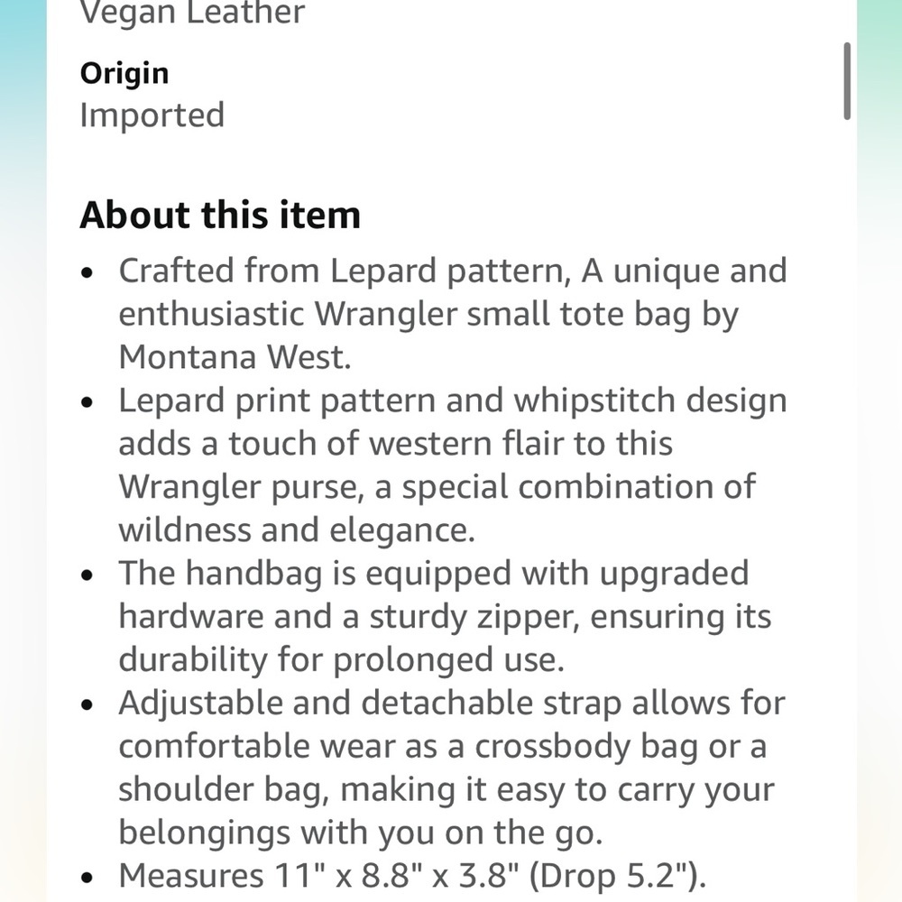 Wrangler cow print handbag - Picture 8 of 8